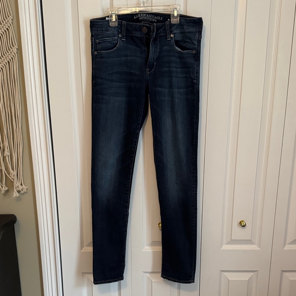American Eagle Outfitters Women's Dark Blue Skinny Jeans